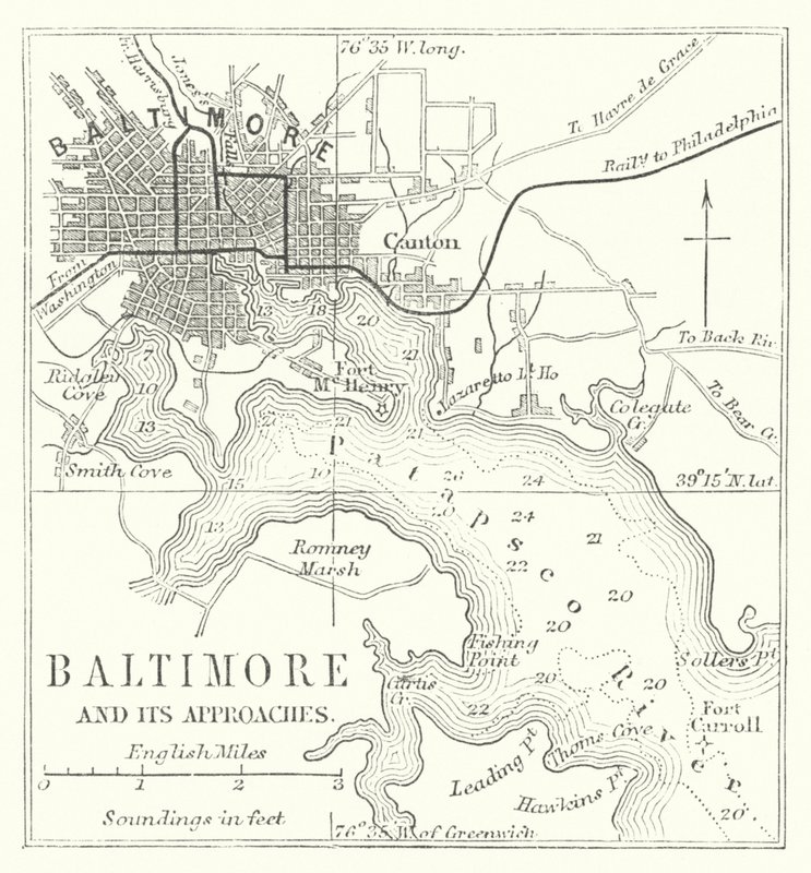 Baltimore y sus alrededores (grabado) de English School