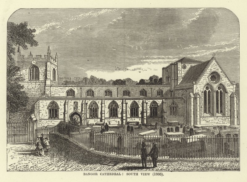 Catedral de Bangor, vista sur (1886) de English School