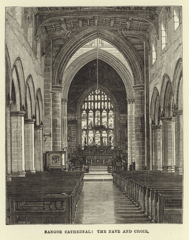Catedral de Bangor, la Nave y el Coro de English School