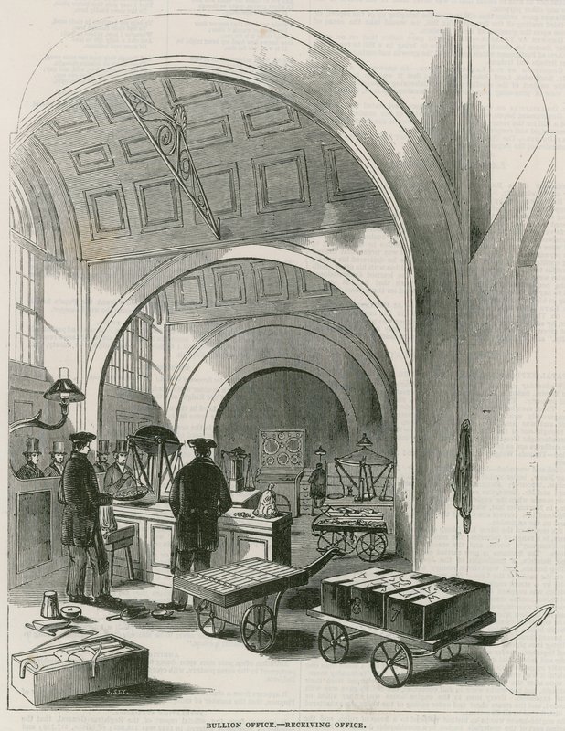 Banco de Inglaterra, Oficina de Bullion y Sala de Pesaje de Oro de English School