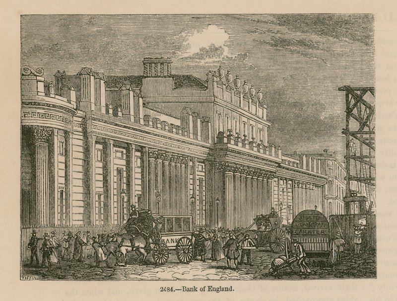 Banco de Inglaterra, Fachada Sur de Sir John Soane, 1823 de English School