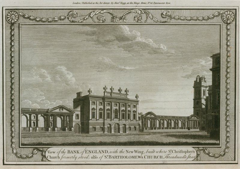 Banco de Inglaterra, Ala Oeste añadida por Sir Robert Taylor, 1783 de English School
