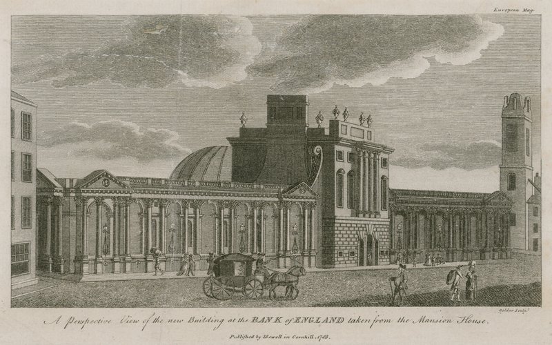 Banco de Inglaterra, Ala Oeste añadida por Sir Robert Taylor, 1783 de English School