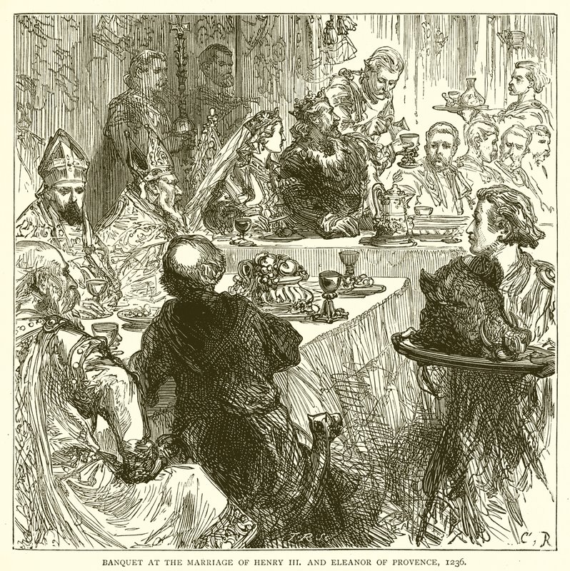 Banquete en el Matrimonio de Enrique III y Leonor de Provenza, 1236 de English School