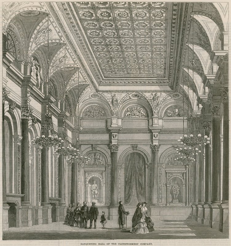 Salón de Banquetes de la Compañía de Tejedores, Mincing Lane, Londres de English School