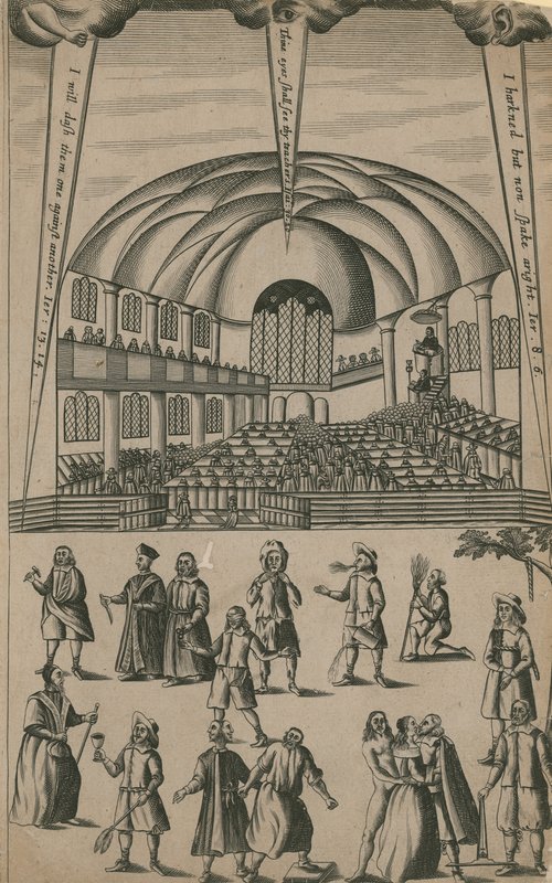 Reunión Bautista en la iglesia, y el juego de la gallina ciega de English School