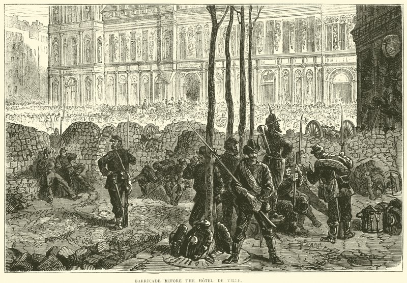 Barricada frente al Hotel de Ville, marzo 1871 de English School