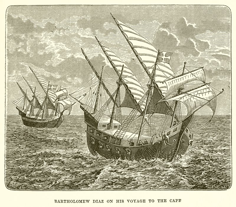 Bartolomé Díaz en su viaje al Cabo de English School