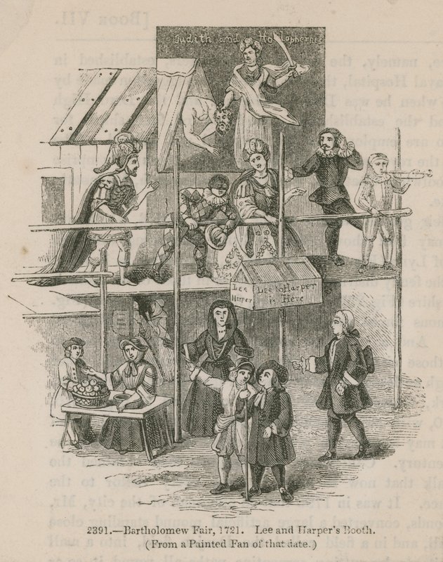 Feria de Bartholomew, 1721; Puesto de Lee y Harper de English School