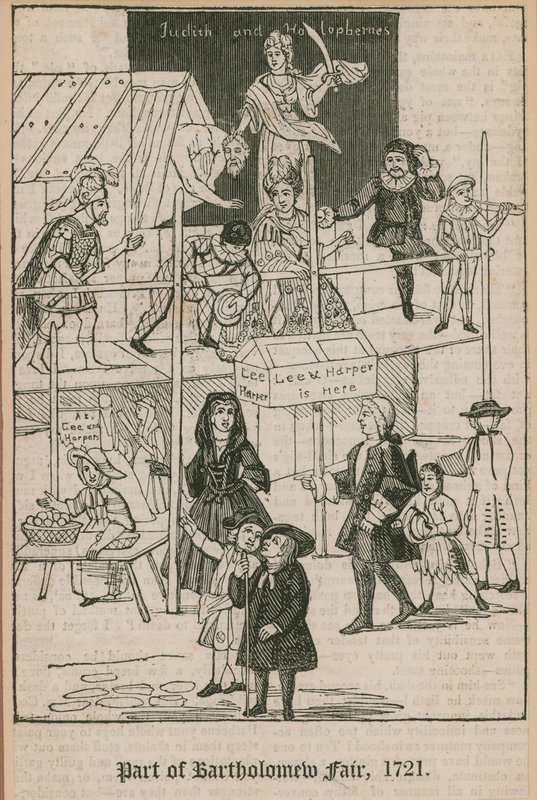 Feria de Bartholomew, 1721; Puesto de Lee y Harper de English School