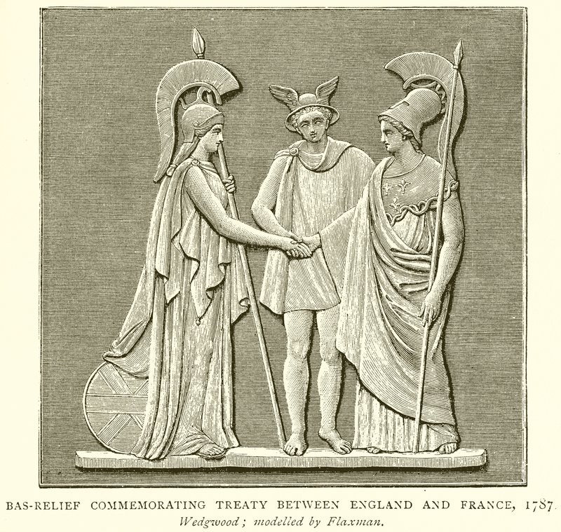 Bajorrelieve conmemorativo del tratado entre Inglaterra y Francia, 1787 de English School