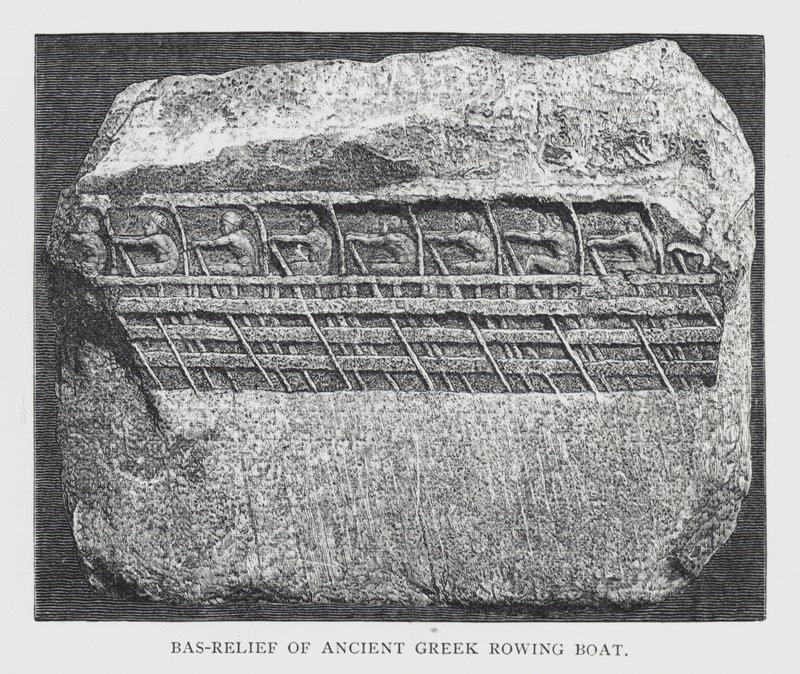 Bajorrelieve de barco de remo griego antiguo de English School