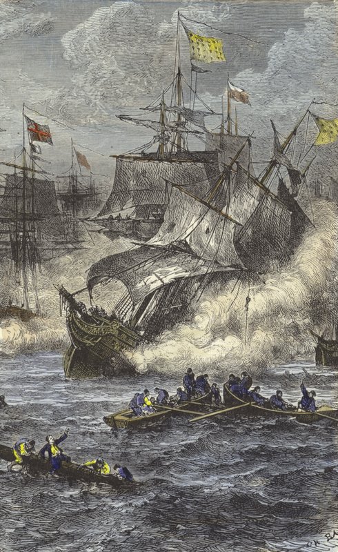 Batalla de La Hogue, 1692 de English School