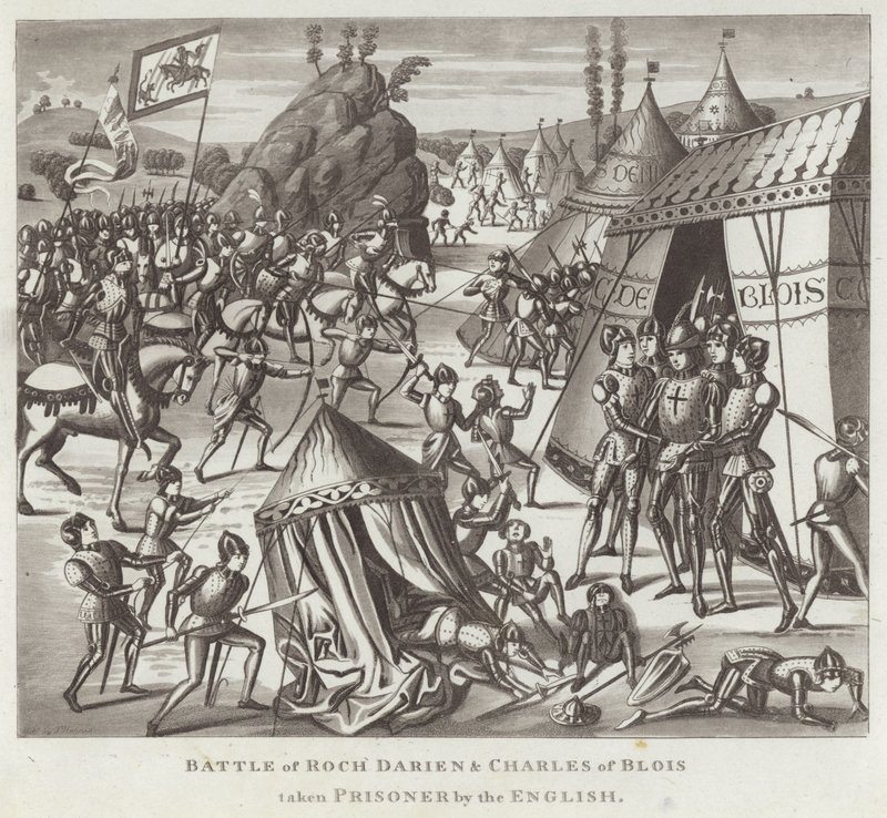 Batalla de Roch Darien y Carlos de Blois capturado por los ingleses de English School