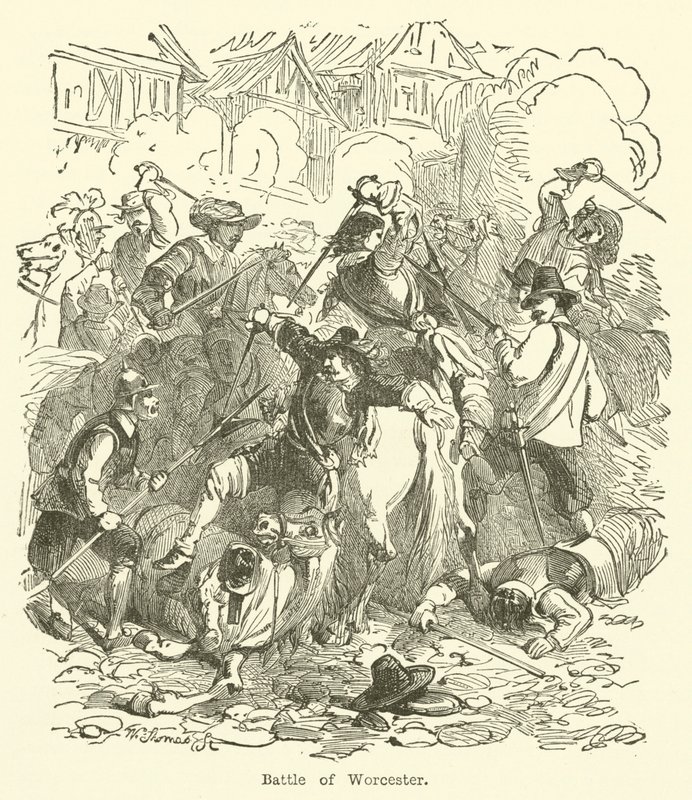 Batalla de Worcester (grabado) de English School