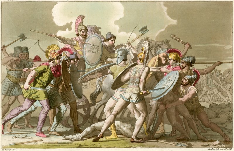 Batalla con antiguos griegos de English School