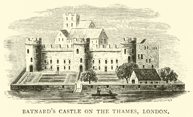 Castillo de Baynard en el Támesis, Londres de English School