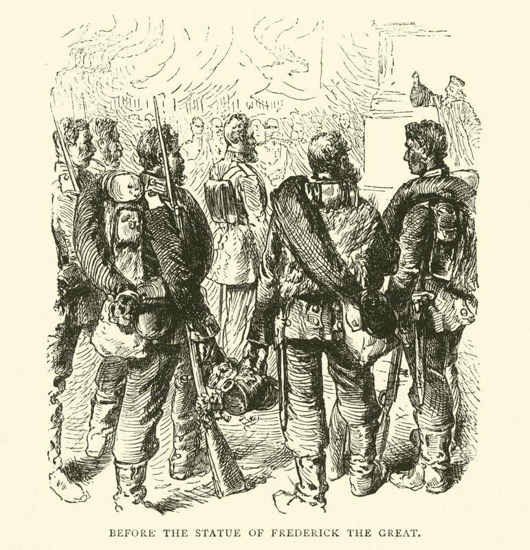 Ante la estatua de Federico el Grande, mayo 1871 de English School
