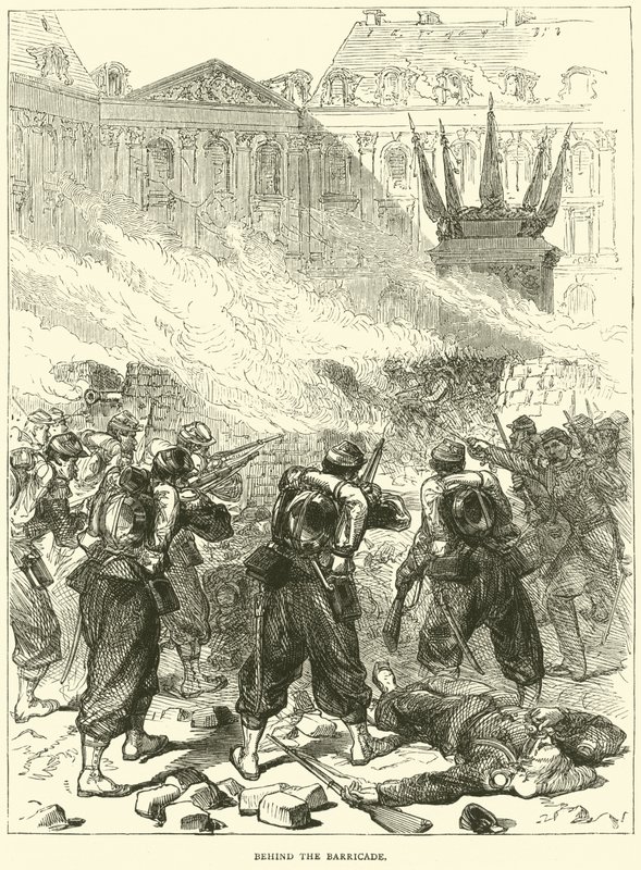 Detrás de la barricada, abril 1871 de English School