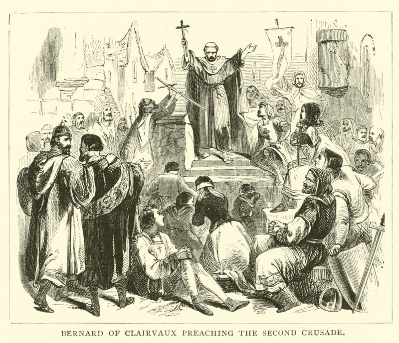 Bernardo de Claraval predicando la Segunda Cruzada de English School