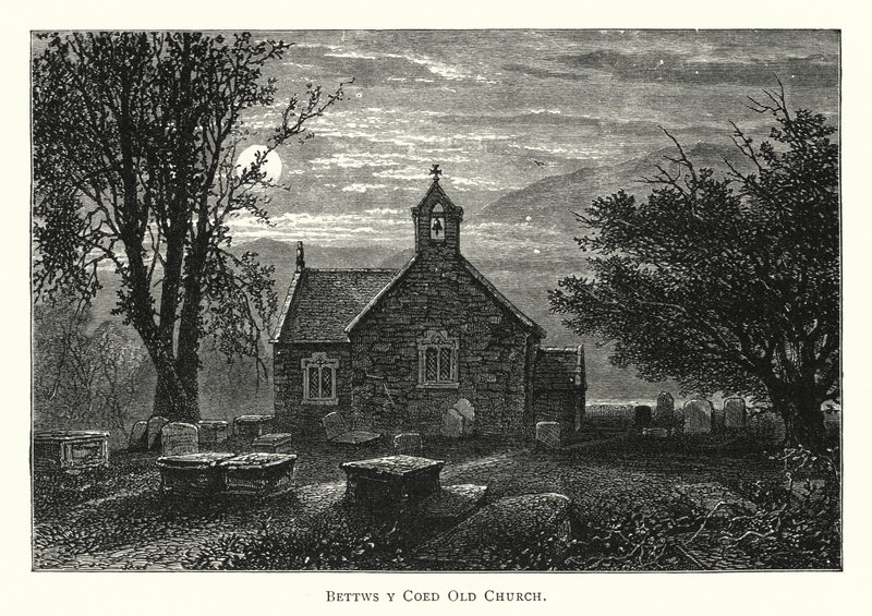 Iglesia Vieja de Bettws y Coed (grabado) de English School