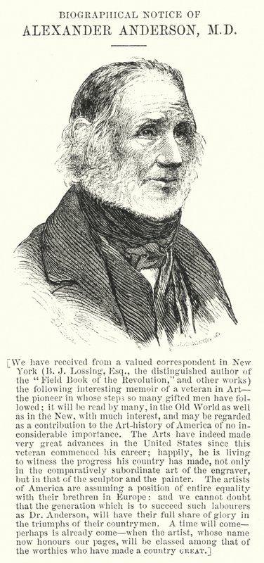 Nota biográfica de Alexander Anderson, MD de English School