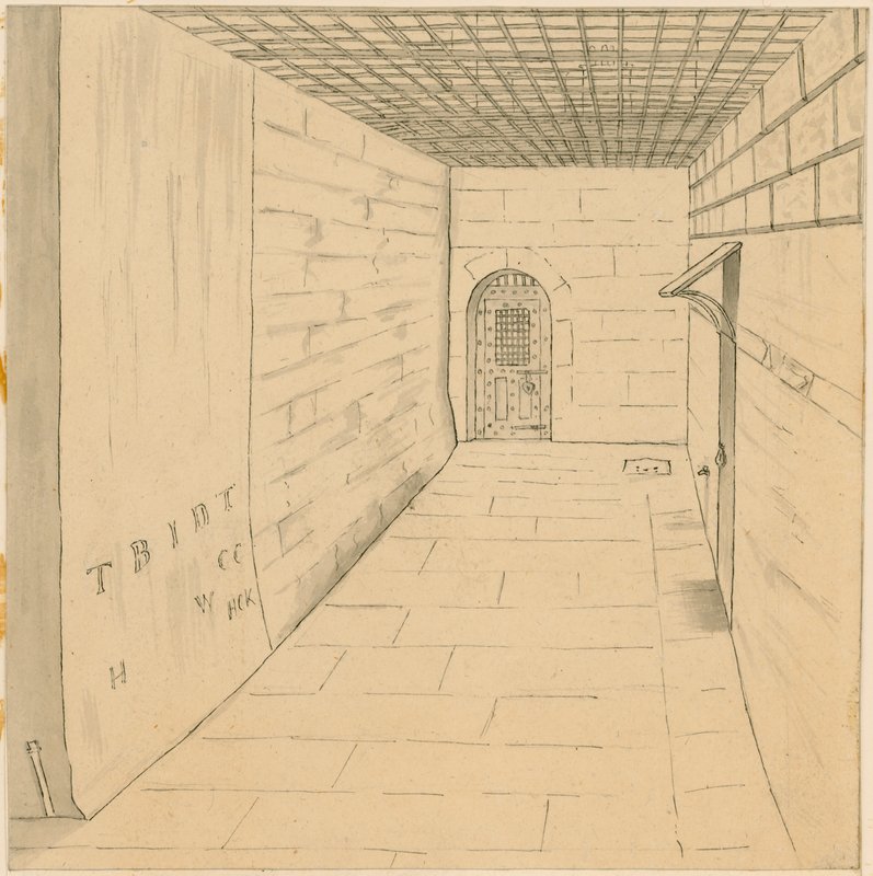 Paseo de la jaula de pájaros en la prisión de Newgate de English School