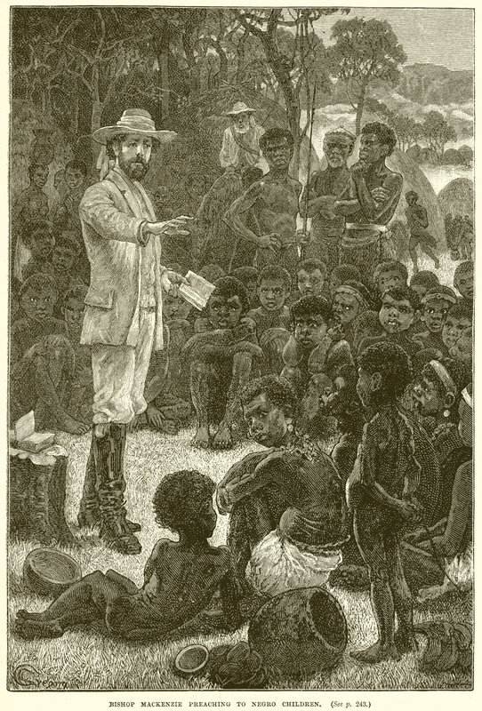 El obispo Mackenzie predicando a niños negros de English School