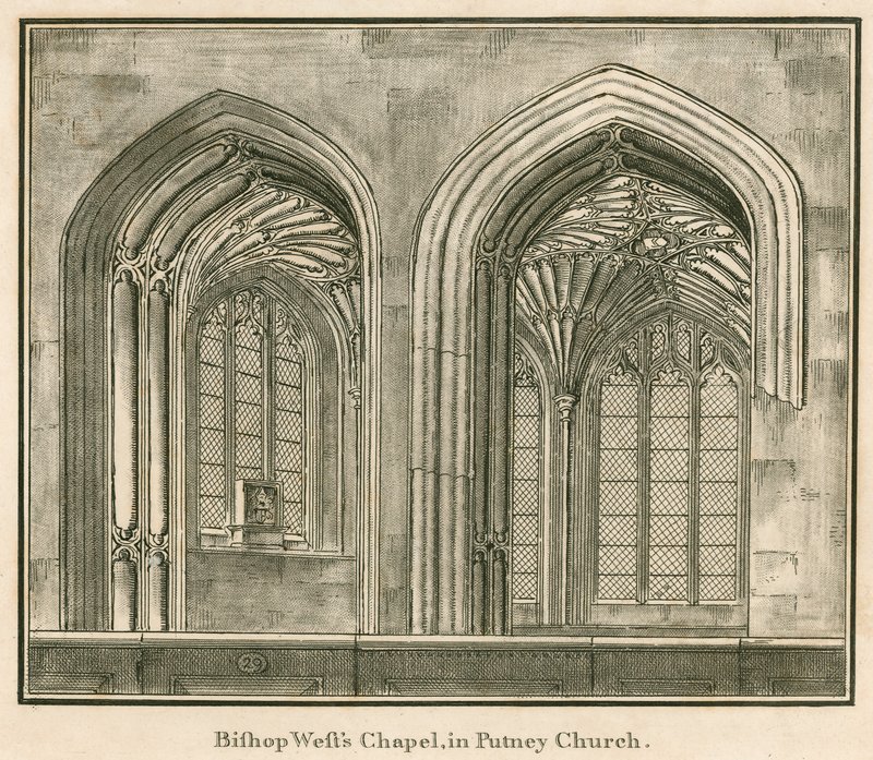 Capilla del Obispo West, Iglesia de Putney, Londres de English School