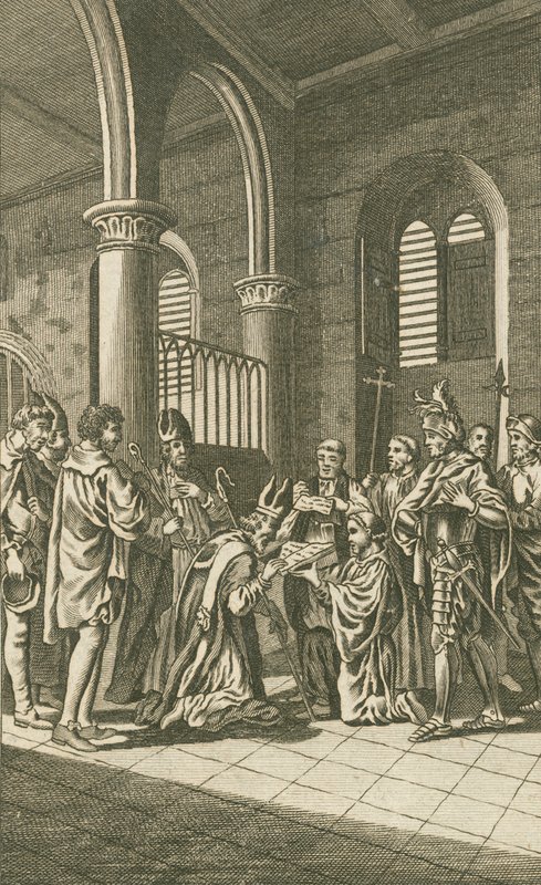 Obispos y ciudadanos de Londres jurando lealtad a Guillermo el Conquistador de English School