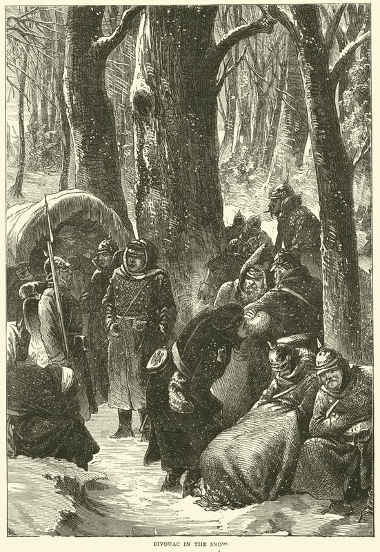 Bivouac en la nieve, noviembre 1870 de English School