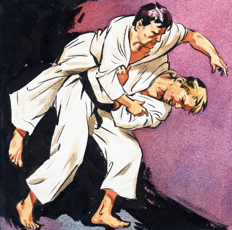 Judo de cinturón negro de English School