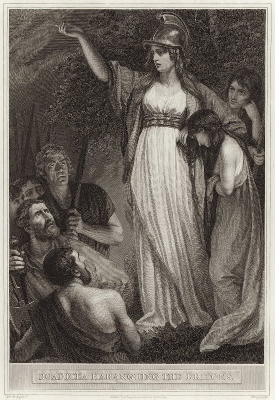 Boudica arengando a los britanos de English School