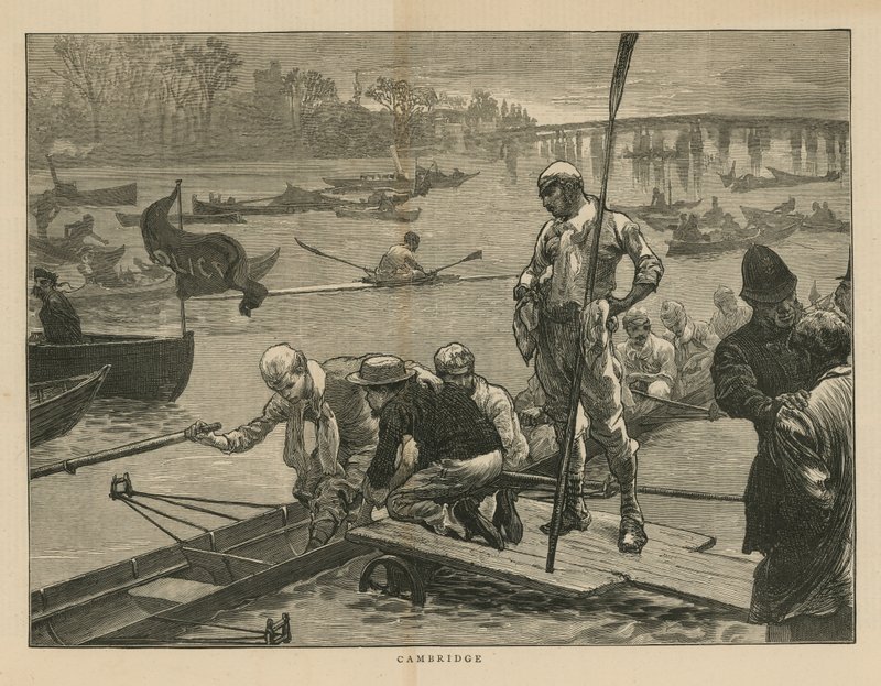 Carrera de botes en el río Cam en Cambridge de English School