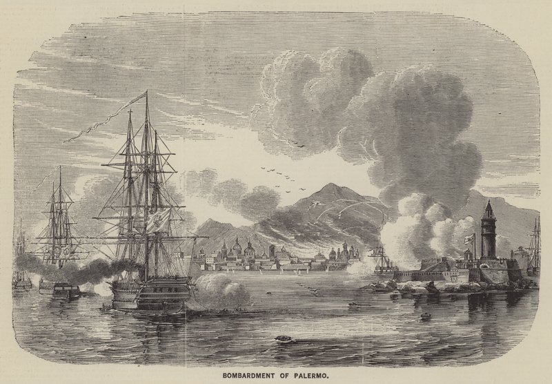 Bombardeo de Palermo (grabado) de English School
