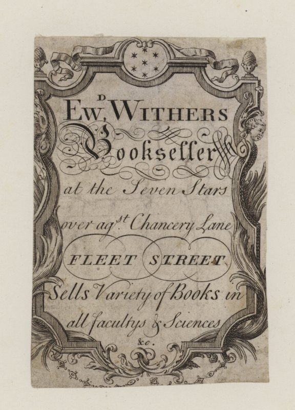 Libreros, Edward Withers, tarjeta comercial de English School