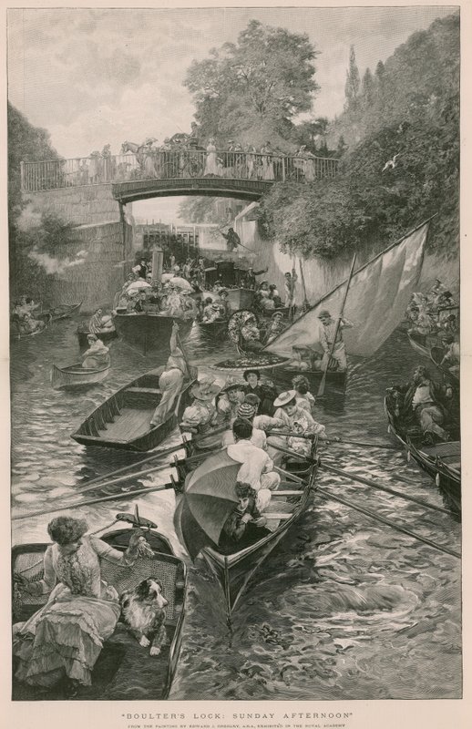 Boulters Lock: Tarde de Domingo, de una pintura de Edward J Gregory de English School