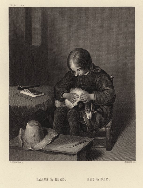 Niño y perro de English School