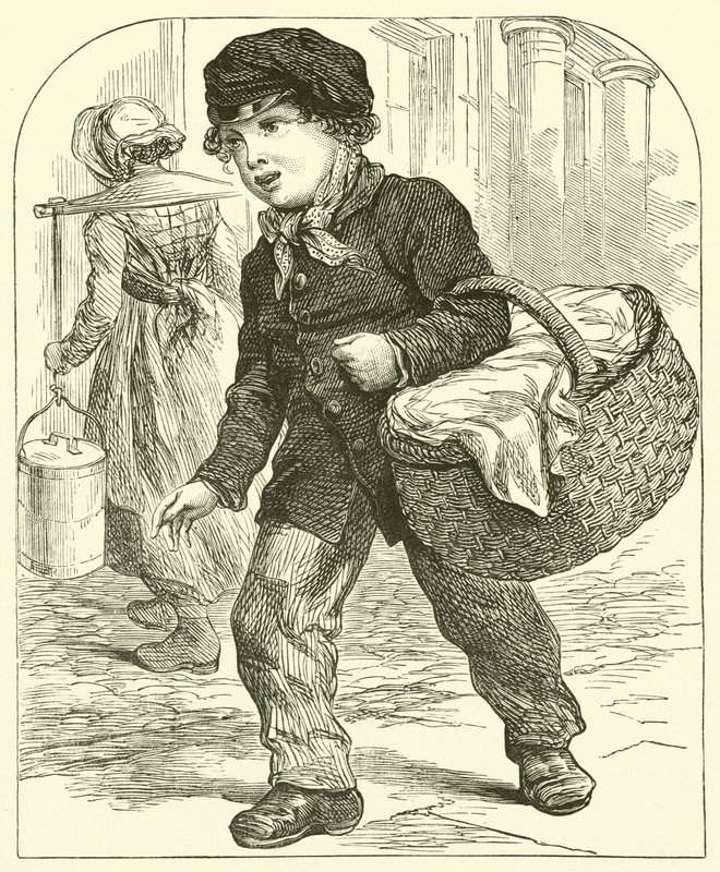 Niño con Cesta (grabado) de English School
