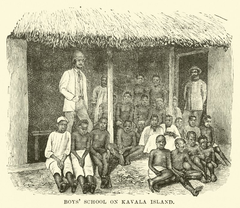 Escuela de niños en la isla Kavala de English School