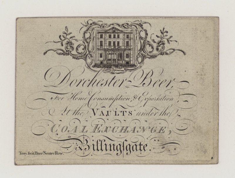 Cervecero, Dorchester Beer, tarjeta comercial de English School