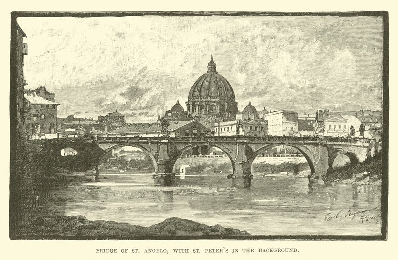 Puente de San Angelo, con San Pedro al fondo de English School