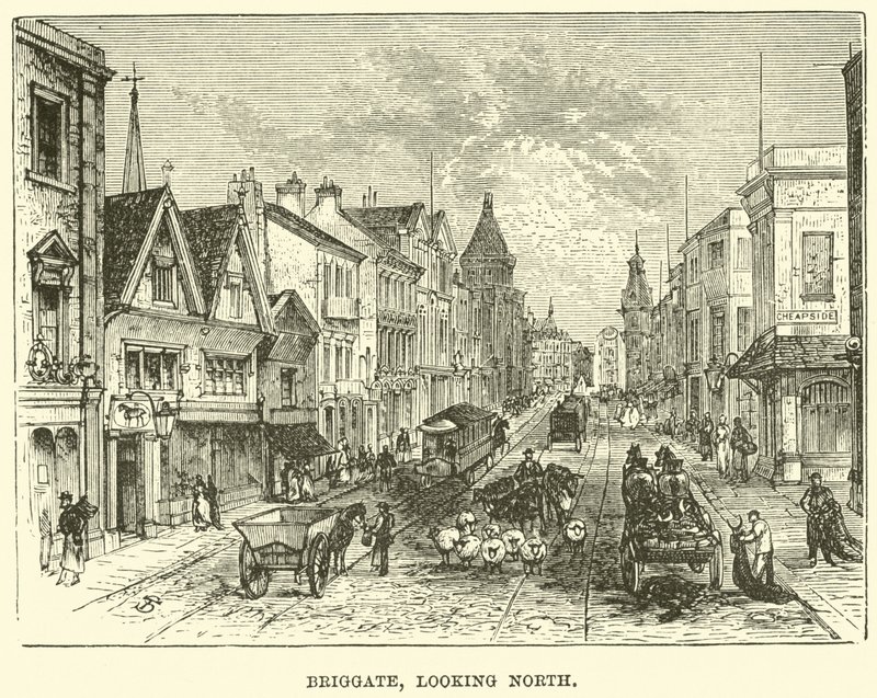 Briggate, mirando al norte de English School