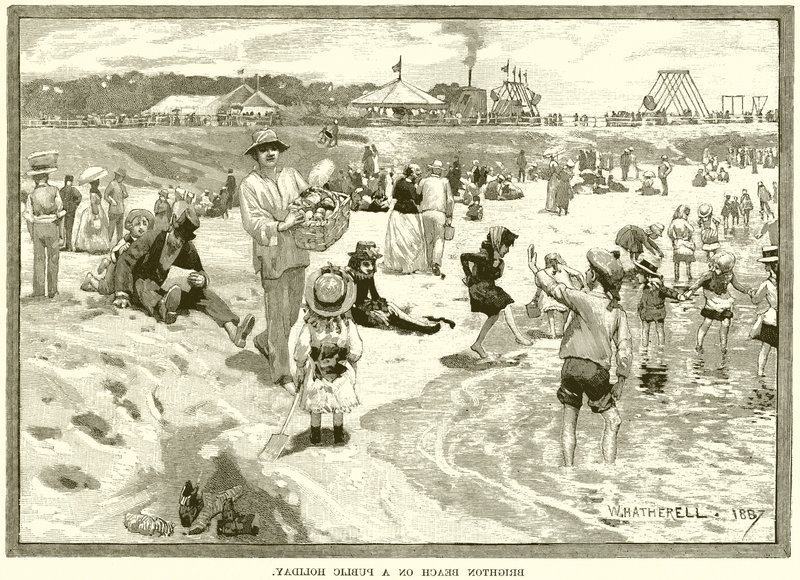 Playa de Brighton en un día festivo de English School