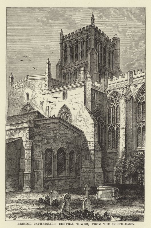 Catedral de Bristol, torre central, desde el sureste de English School