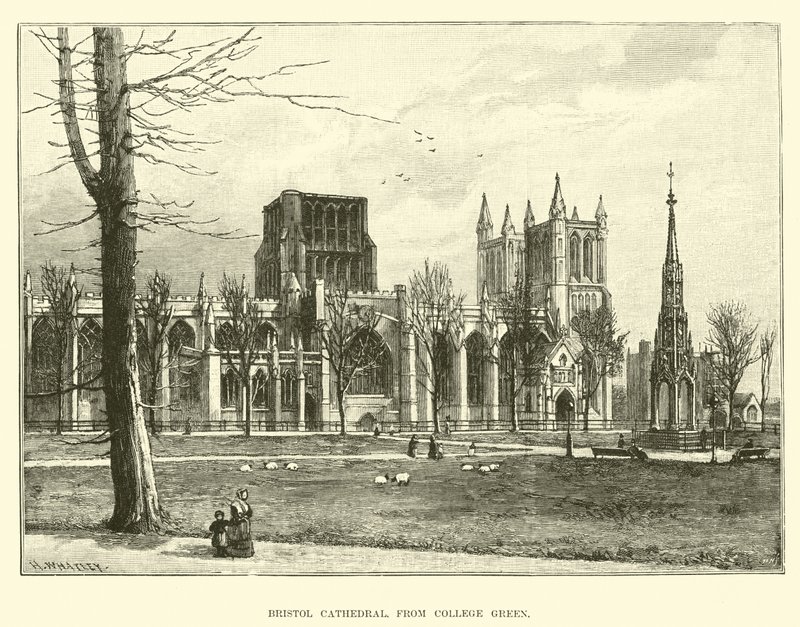 Catedral de Bristol, desde College Green de English School