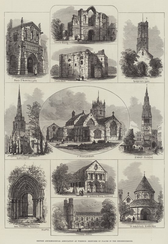 Asociación Arqueológica Británica en Wisbech, Bocetos de Lugares en los Alrededores (grabado) de English School