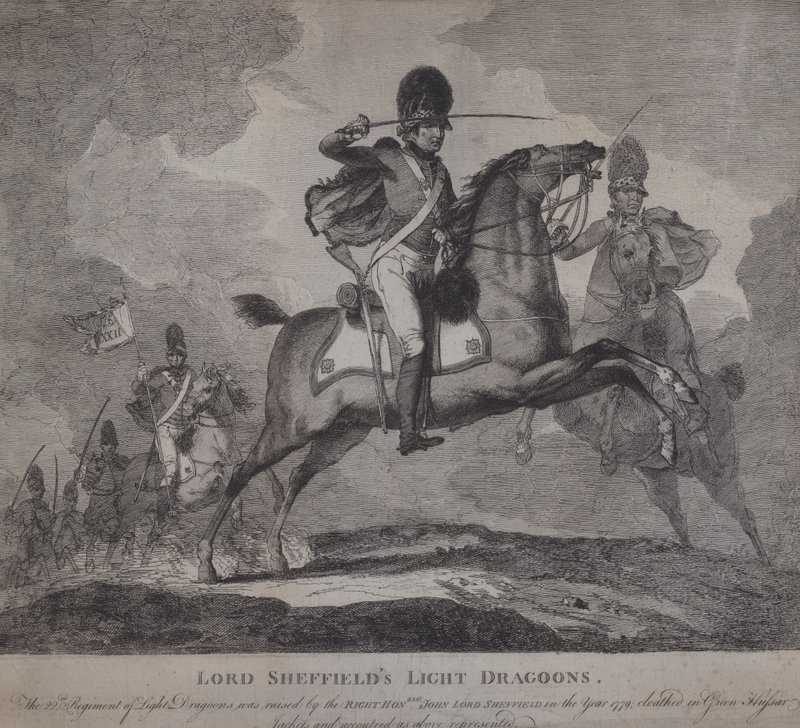 Soldados británicos del 22º de Dragones Ligeros de Lord Sheffield de English School