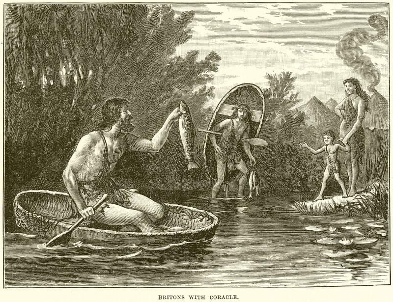 Britanos con coracle de English School
