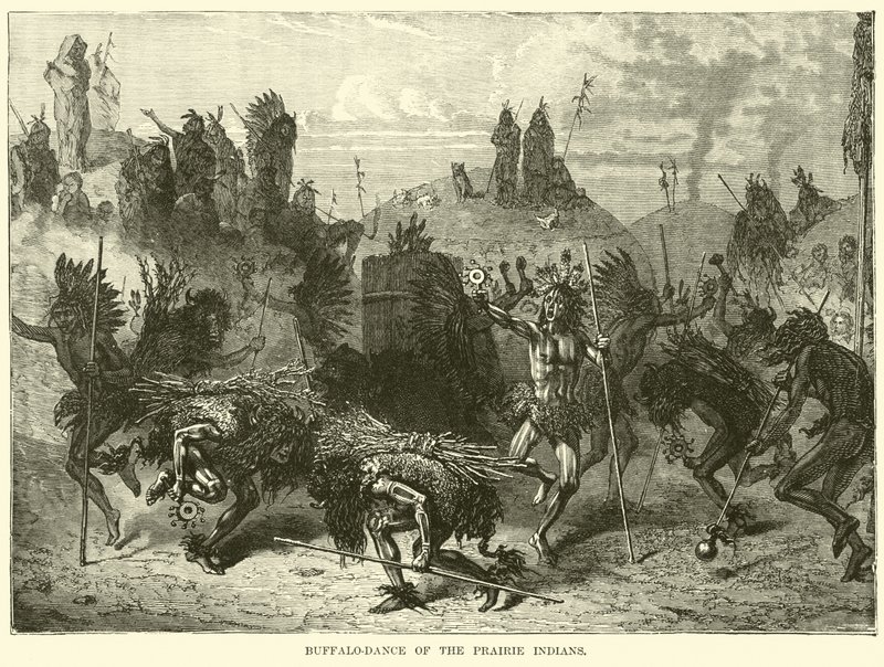 Danza del búfalo de los indios de las praderas de English School